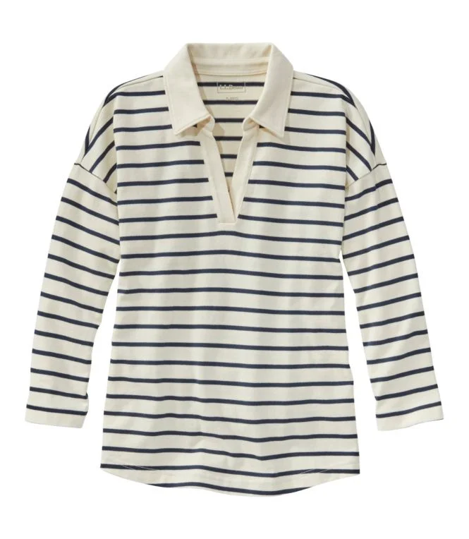 Women''s Heritage Mariner Top, Splitneck Polo Three-Quarter-Sleeve Stripe - Image 7