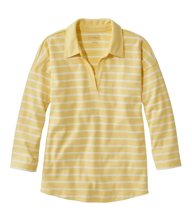 Women''s Heritage Mariner Top, Splitneck Polo Three-Quarter-Sleeve Stripe - Image 9