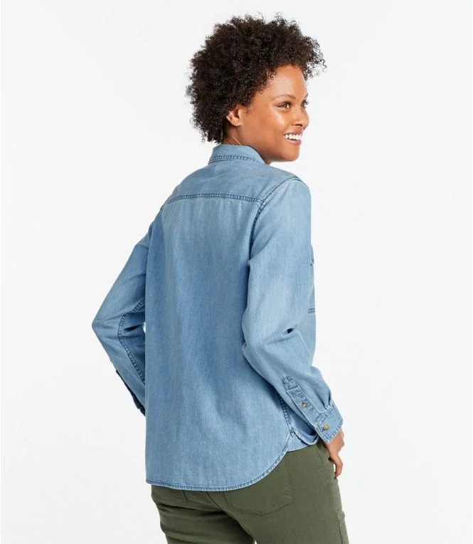 Women''s L.L. Bean Heritage Washed Denim Shirt, Long-Sleeve - Image 4
