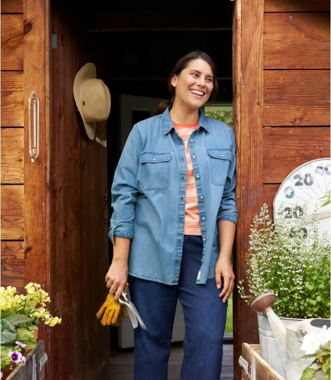 Women''s L.L. Bean Heritage Washed Denim Shirt, Long-Sleeve - Image 7