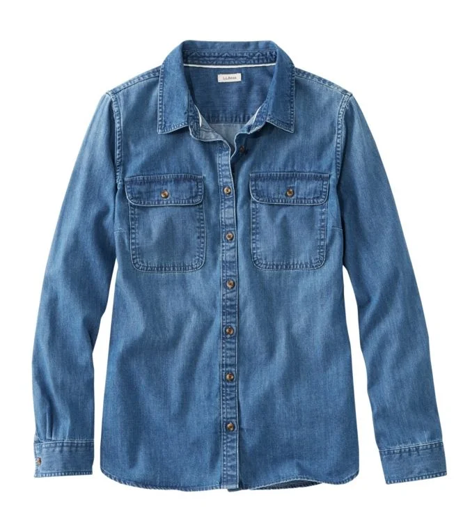 Women''s L.L. Bean Heritage Washed Denim Shirt, Long-Sleeve - Image 8