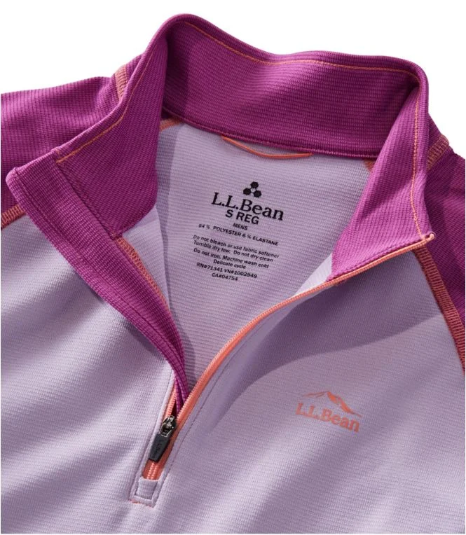 Women''s L.L.Bean Midweight Baselayer, 1/4 Zip Color Block - Image 5