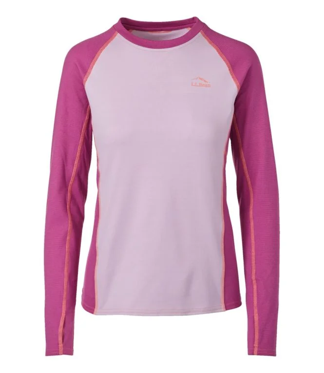 Women''s L.L.Bean Midweight Baselayer Crew, Long Sleeve Color Block
