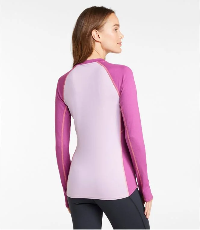 Women''s L.L.Bean Midweight Baselayer Crew, Long Sleeve Color Block - Image 4
