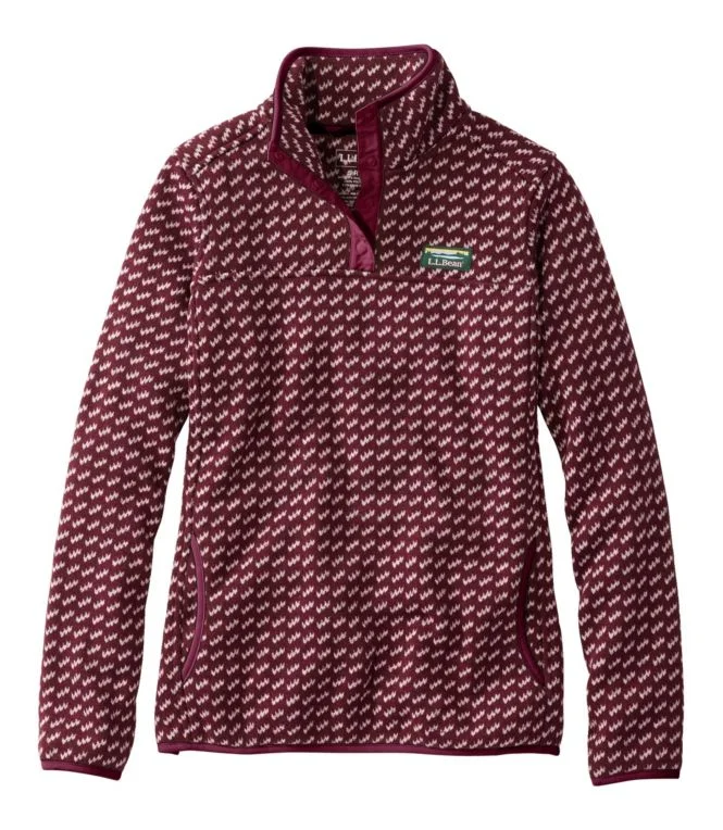 Women''s L.L.Bean Sweater Fleece Pullover, Print - Image 7