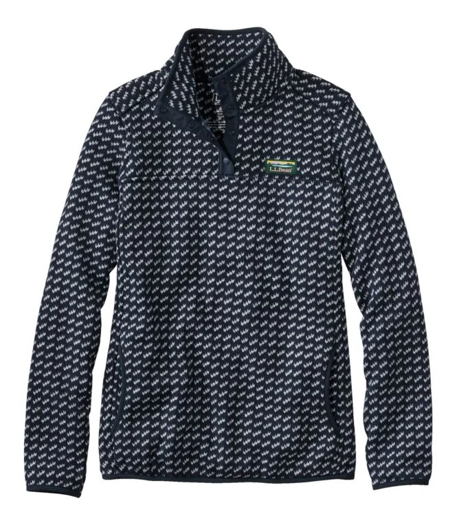Women''s L.L.Bean Sweater Fleece Pullover, Print - Image 8