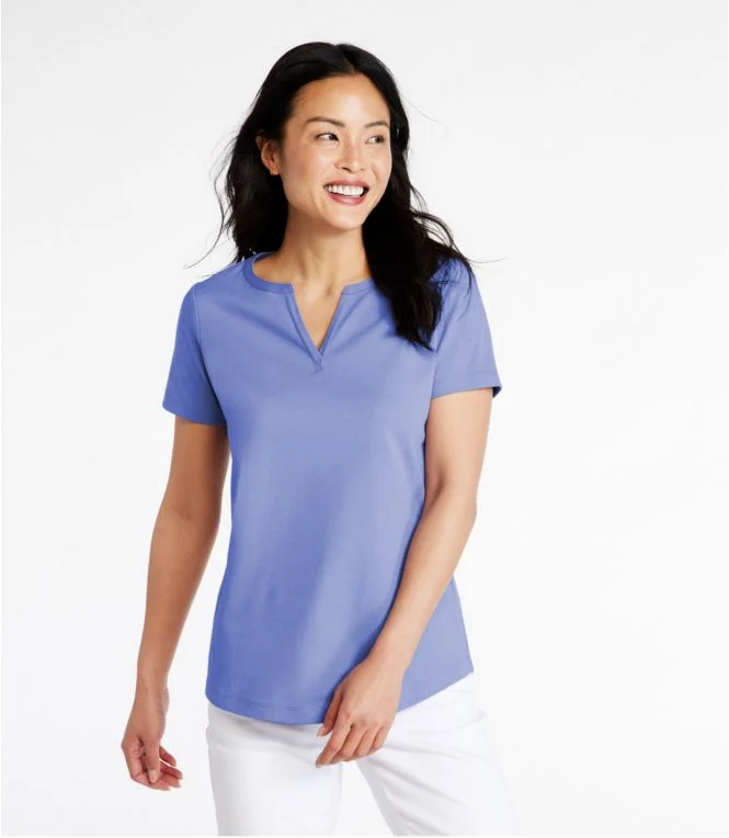Women''s L.L.Bean Tee, Short-Sleeve Notch-Neck