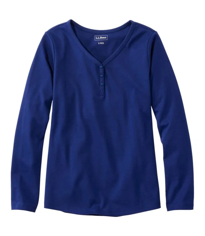 Women''s L.L.Bean V-Neck Henley, Long-Sleeve