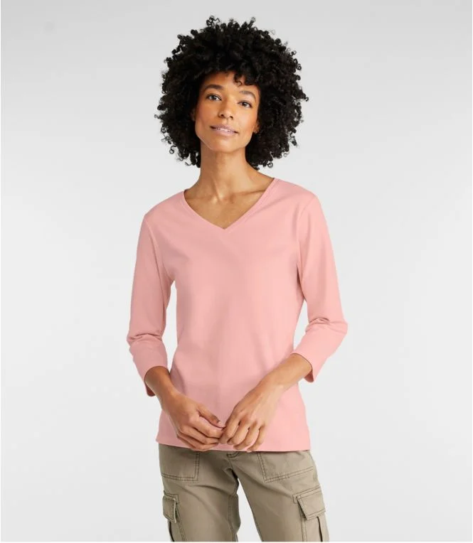 Women''s L.L.Bean V-Neck, Three-Quarter-Sleeve