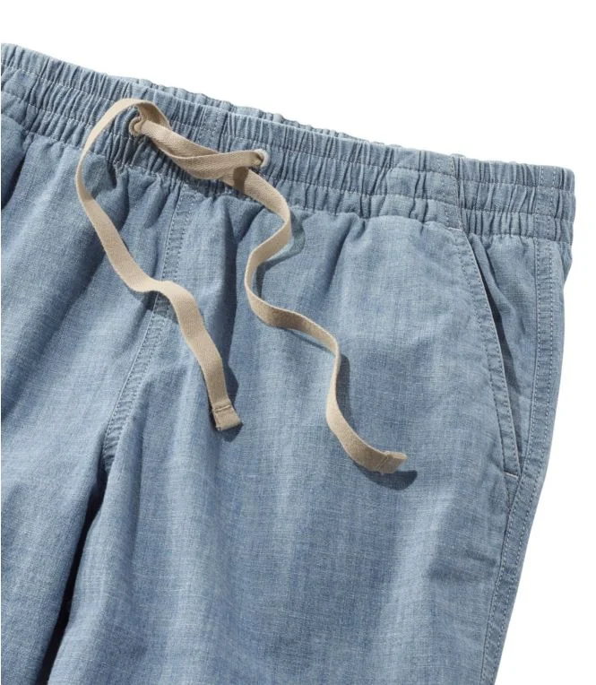 Women''s Lakewashed Pull-On Chinos, Mid-Rise Chambray Ankle Pants - Image 4