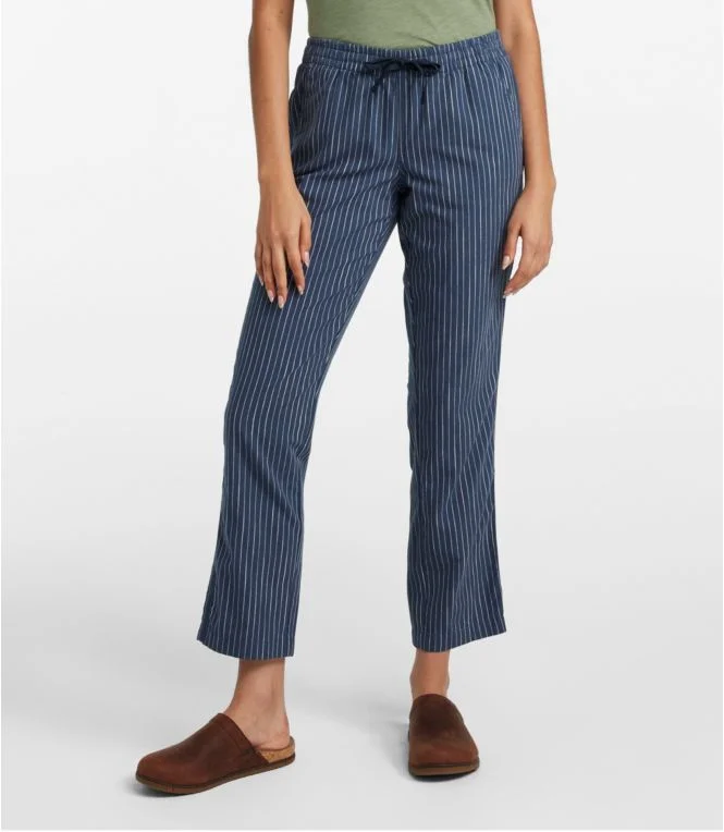 Women''s Lakewashed Pull-On Chinos, Mid-Rise Tapered-Leg Chambray Ankle Pants - Image 3