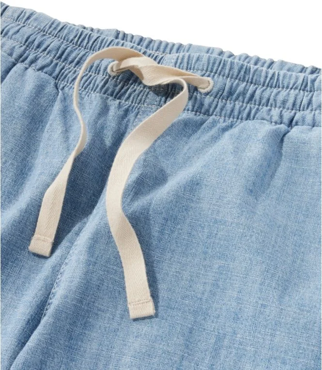 Women''s Lakewashed Pull-On Chinos, Mid-Rise Wide-Leg Chambray - Image 5
