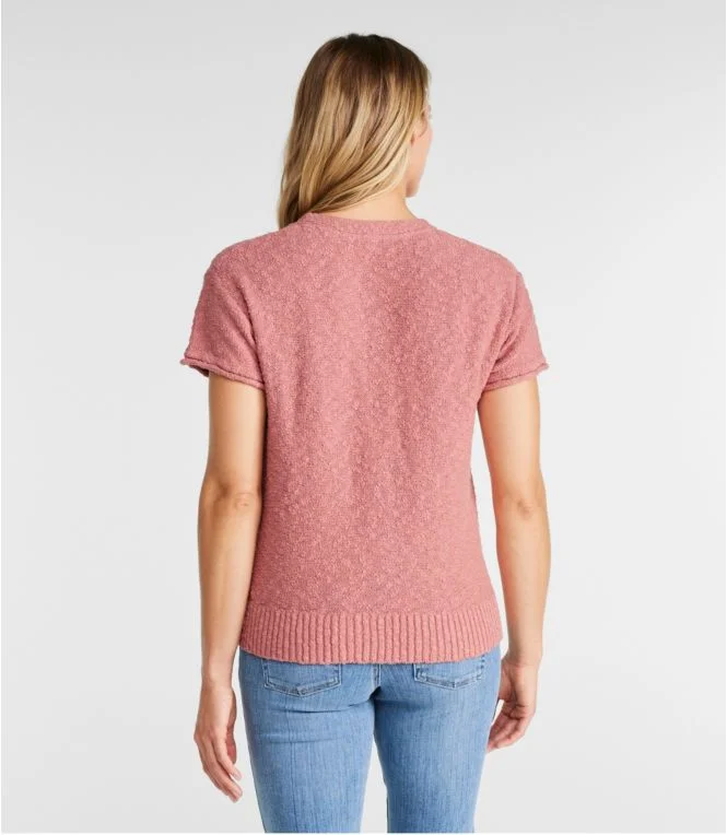 Alternative view of Women''s Midweight Cotton Slub Sweater, Henley Short-Sleeve