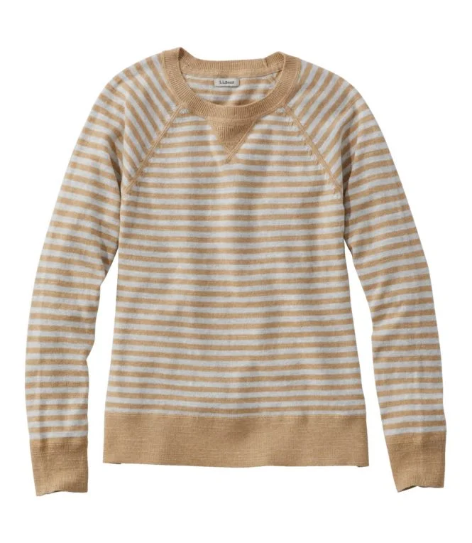 Women''s Organic Cotton Slub Sweater, Crewneck Stripe