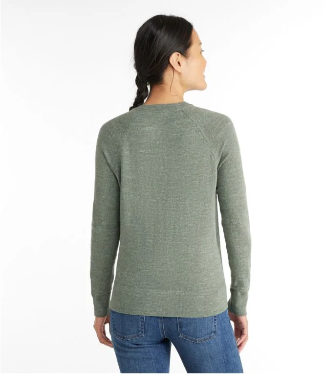 Women''s Organic Cotton Slub Sweater, Crewneck Sweatshirt - Image 4