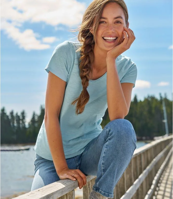 Women''s Organic Cotton Tee, V-Neck Short-Sleeve