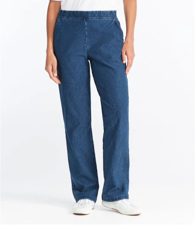 Women''s Perfect Fit Pants, Denim Straight-Leg Fleece-Backed - Image 3