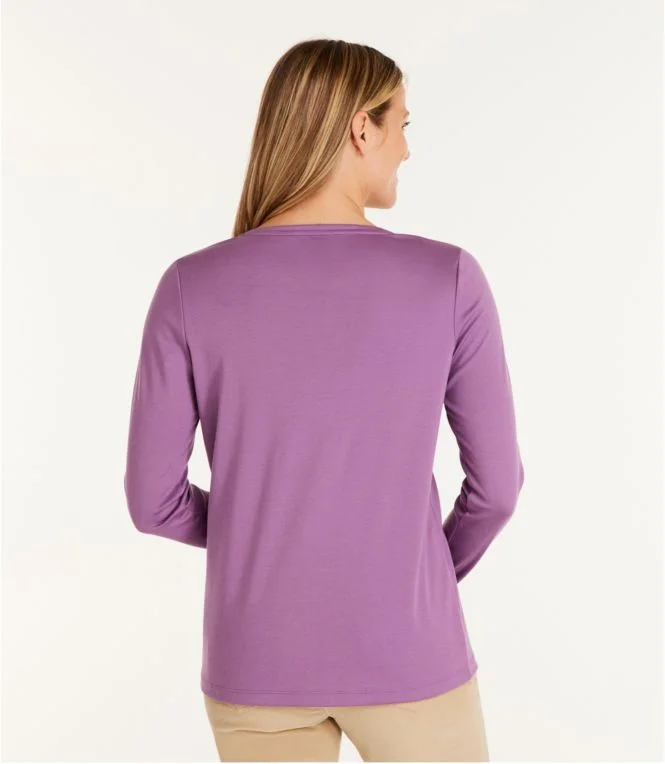 Women''s Pima Cotton Shaped V-Neck, Long-Sleeve - Image 4