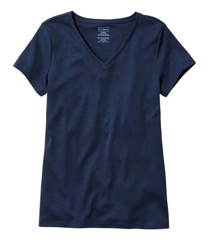 Alternative view of Women''s Pima Cotton Shaped V-Neck, Short-Sleeve