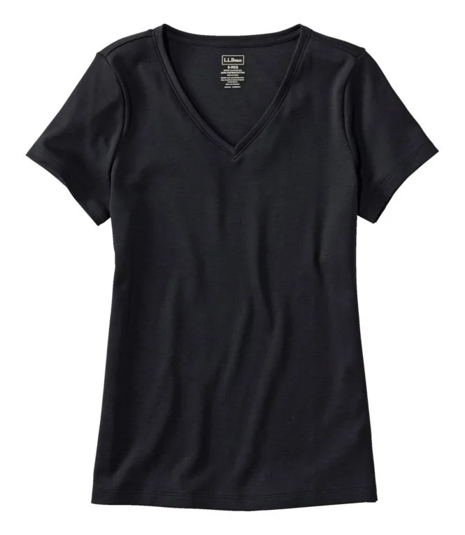 Women''s Pima Cotton Shaped V-Neck, Short-Sleeve - Image 4
