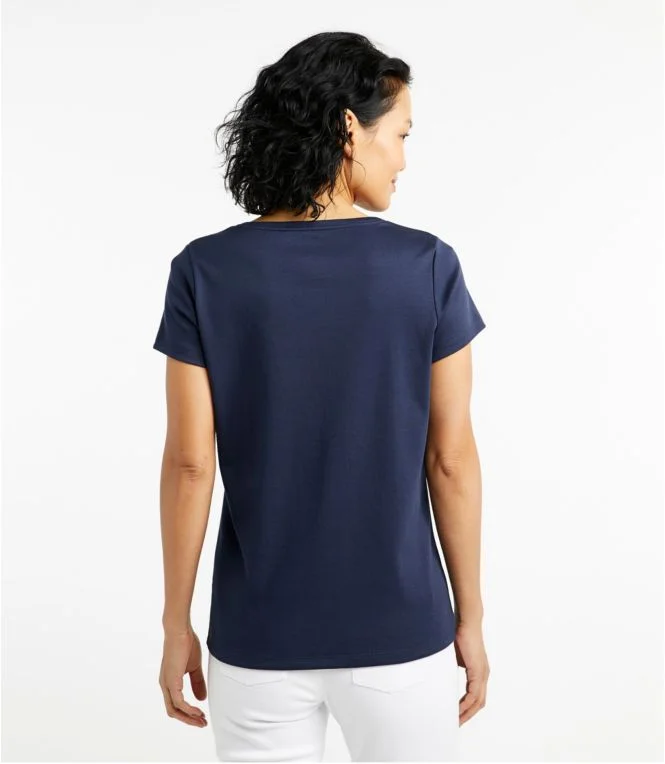 Women''s Pima Cotton Shaped V-Neck, Short-Sleeve - Image 3