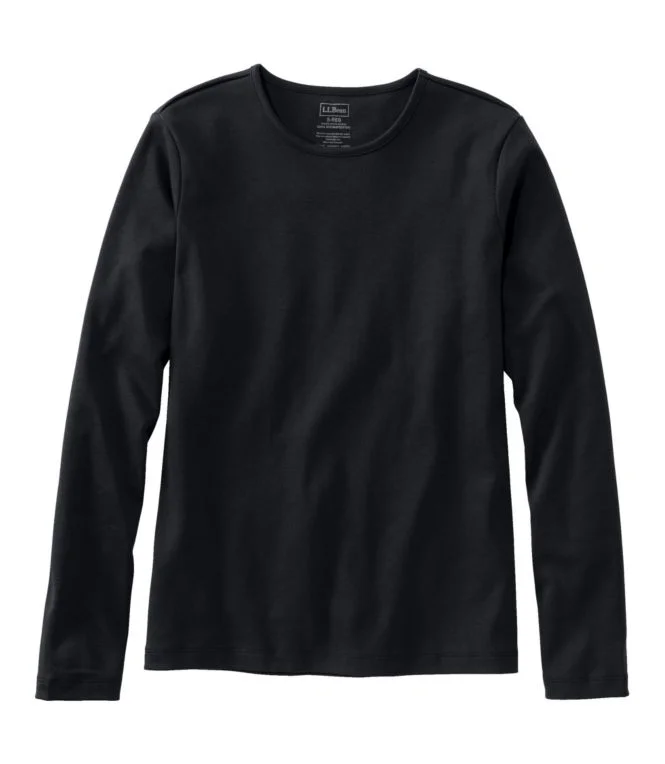 Women''s Pima Cotton Tee, Long-Sleeve Crewneck - Image 4