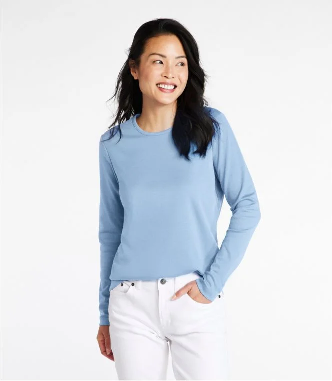 Women''s Pima Cotton Tee, Long-Sleeve Crewneck