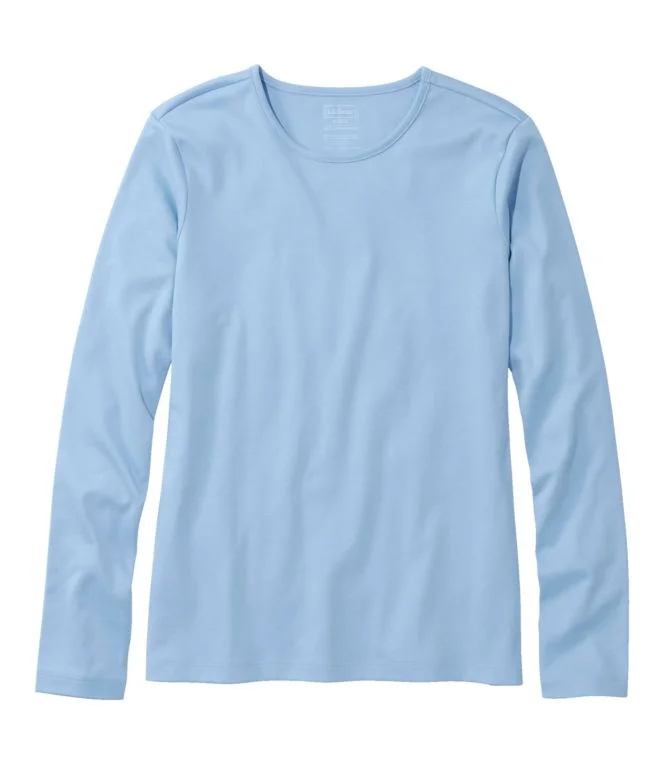 Women''s Pima Cotton Tee, Long-Sleeve Crewneck - Image 3