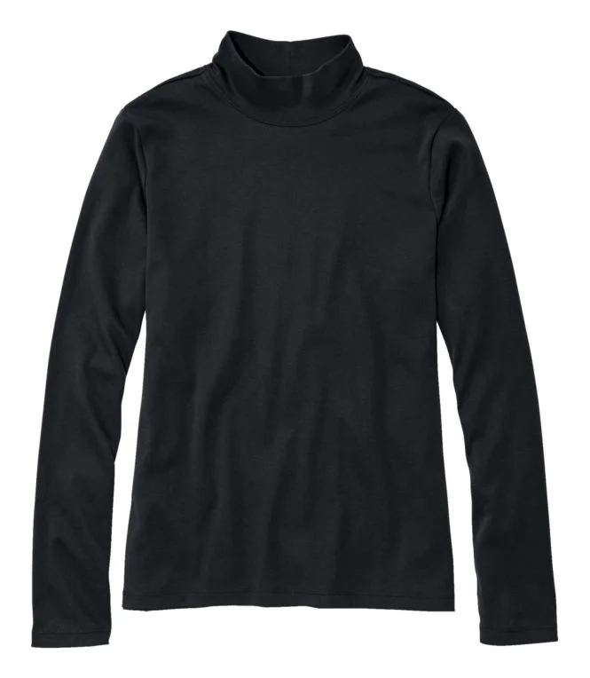 Women''s Pima Cotton Tee, Long-Sleeve Mockneck