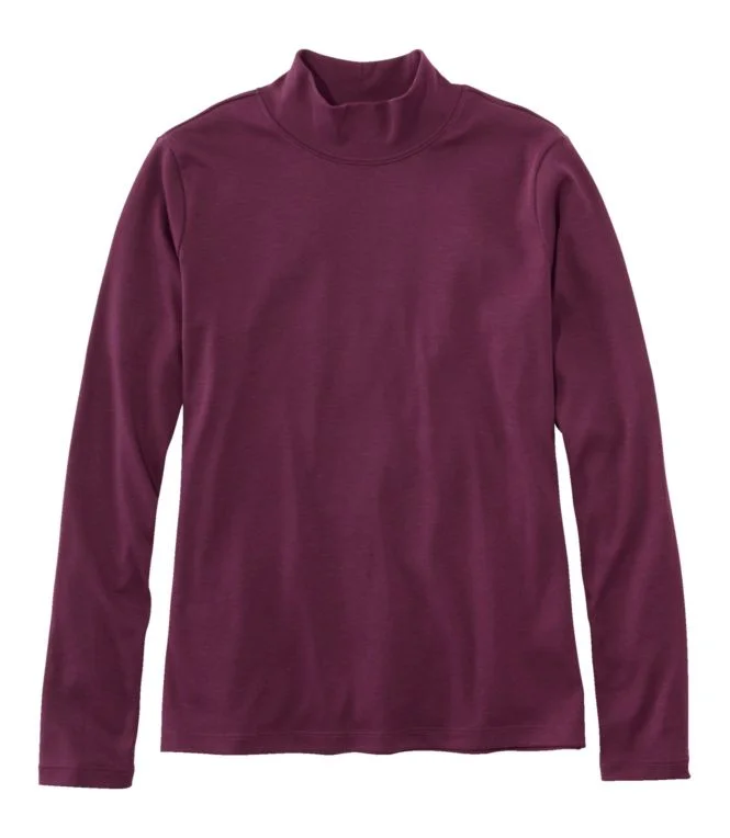 Women''s Pima Cotton Tee, Long-Sleeve Mockneck - Image 11