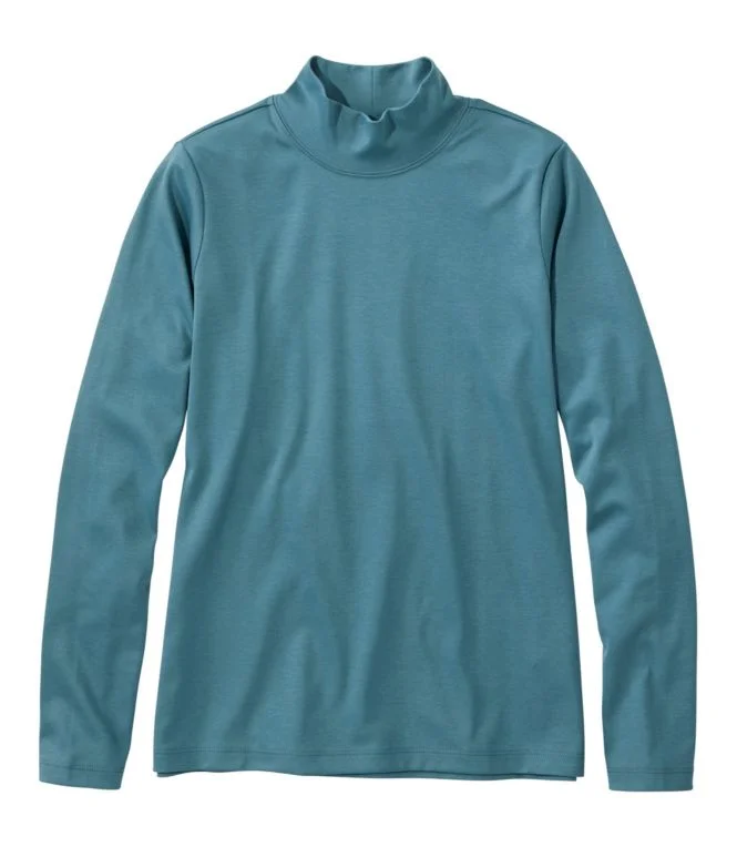 Women''s Pima Cotton Tee, Long-Sleeve Mockneck - Image 12