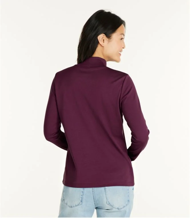 Women''s Pima Cotton Tee, Long-Sleeve Mockneck - Image 4