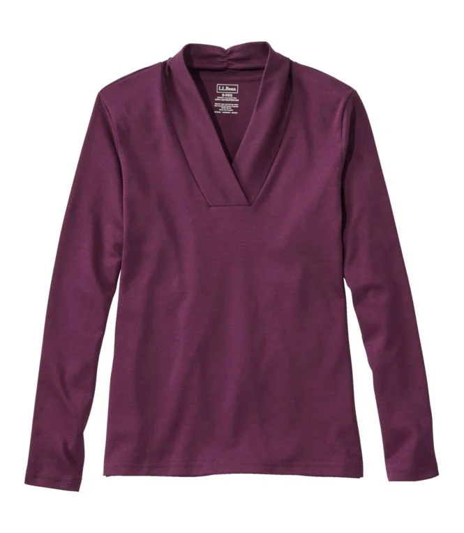 Women''s Pima Cotton Tee, Shawl Long-Sleeve - Image 10