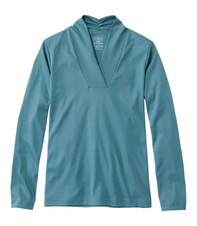 Women''s Pima Cotton Tee, Shawl Long-Sleeve - Image 11