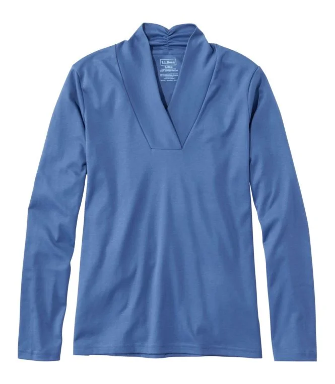 Alternative view of Women''s Pima Cotton Tee, Shawl Long-Sleeve