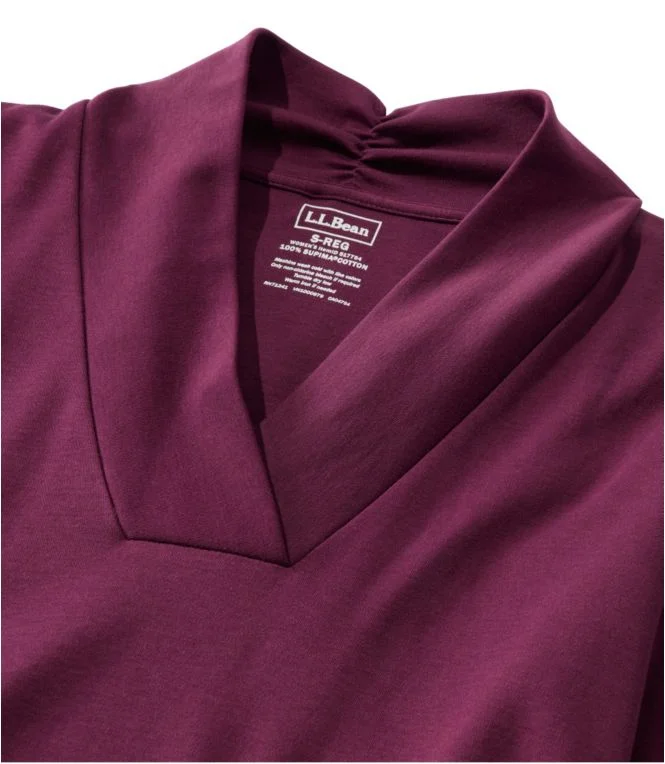 Women''s Pima Cotton Tee, Shawl Long-Sleeve - Image 5