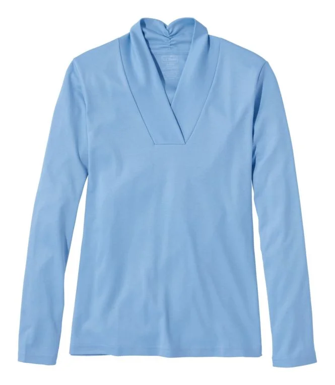 Women''s Pima Cotton Tee, Shawl Long-Sleeve - Image 7