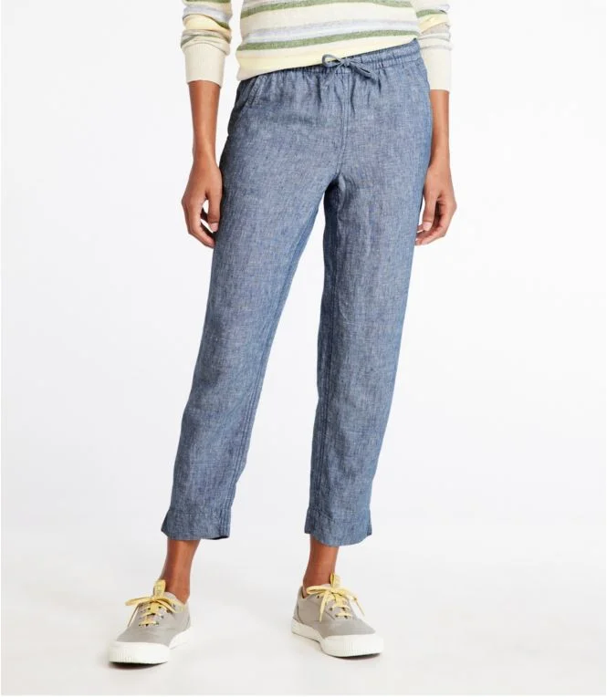 Women''s Premium Linen Breezy Pull-On Ankle Pants, Mid-Rise Tapered-Leg - Image 3