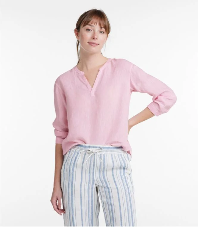 Women''s Premium Washable Linen Shirt, Splitneck - Image 3