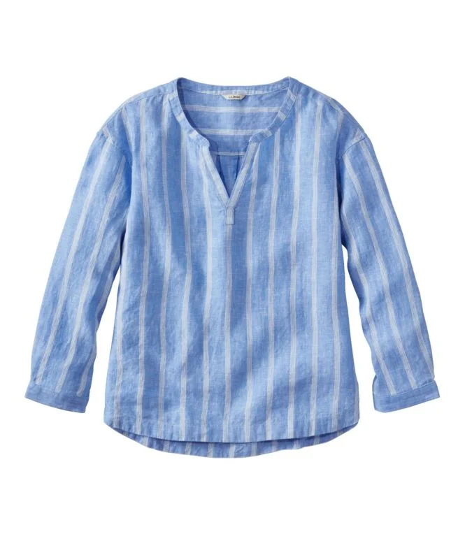 Alternative view of Women''s Premium Washable Linen Shirt, Splitneck Stripe