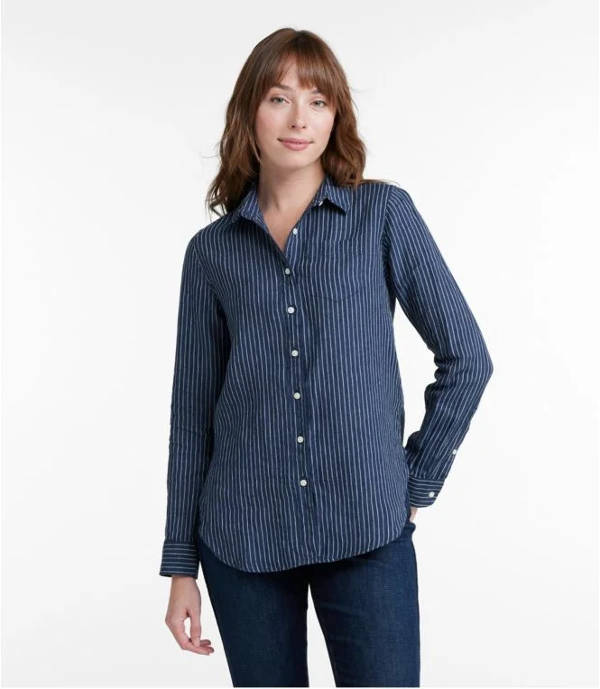 Alternative view of Women''s Premium Washable Linen Shirt, Tunic Stripe