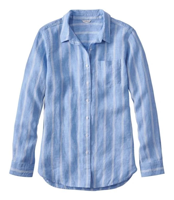 Women''s Premium Washable Linen Shirt, Tunic Stripe - Image 3