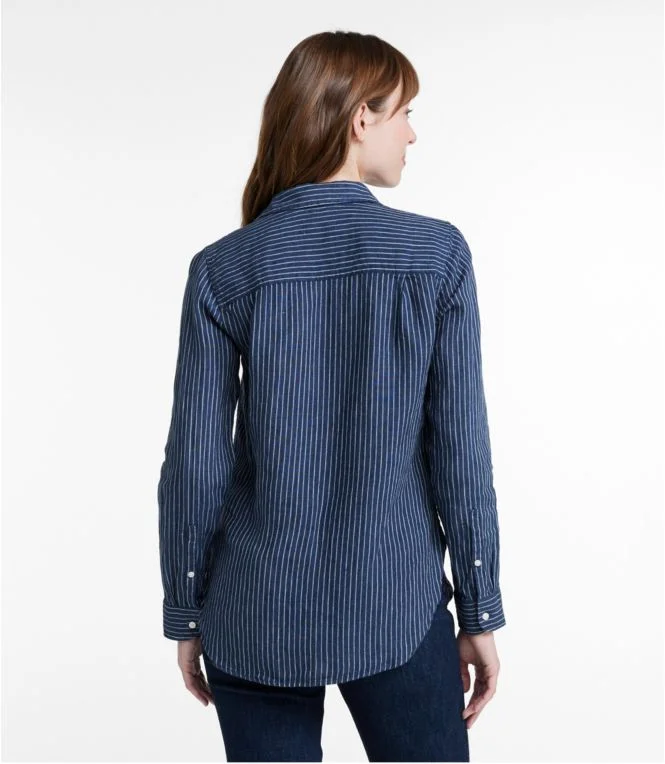 Women''s Premium Washable Linen Shirt, Tunic Stripe - Image 6