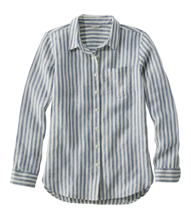 Women''s Premium Washable Linen Shirt, Tunic Stripe - Image 7