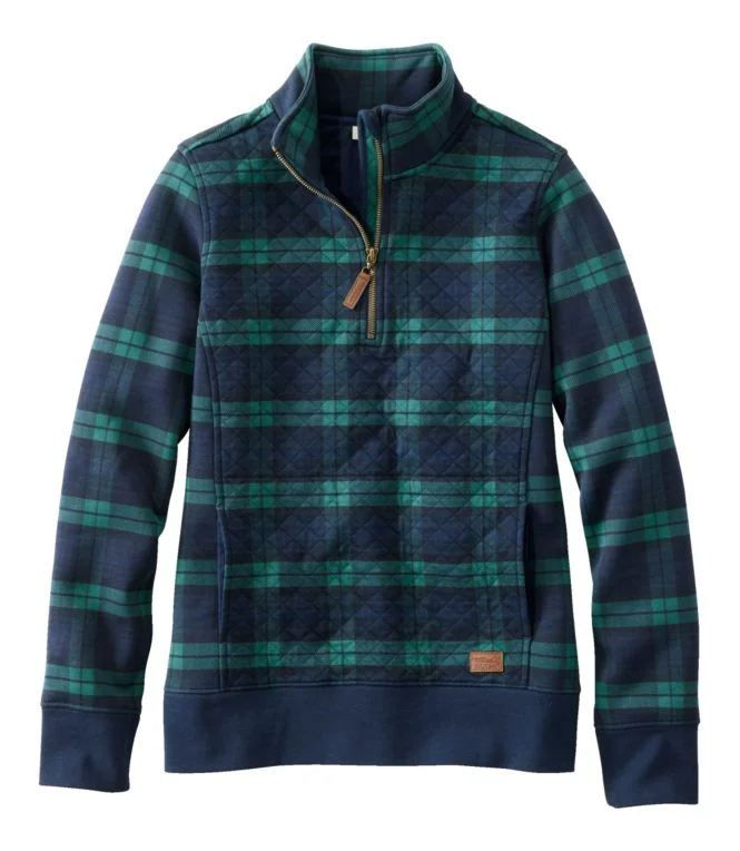 Alternative view of Women''s Quilted Quarter-Zip Pullover, Print