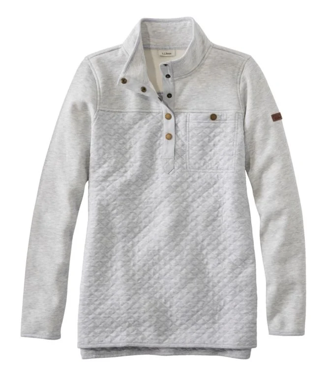 Women''s Quilted Sweatshirt, Mockneck Tunic - Image 8