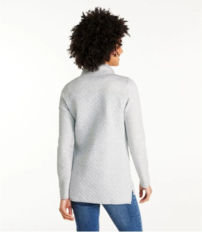 Women''s Quilted Sweatshirt, Mockneck Tunic - Image 4