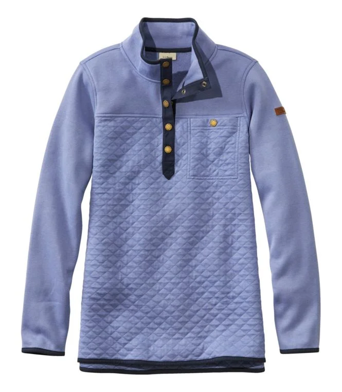 Women''s Quilted Sweatshirt, Mockneck Tunic - Image 8