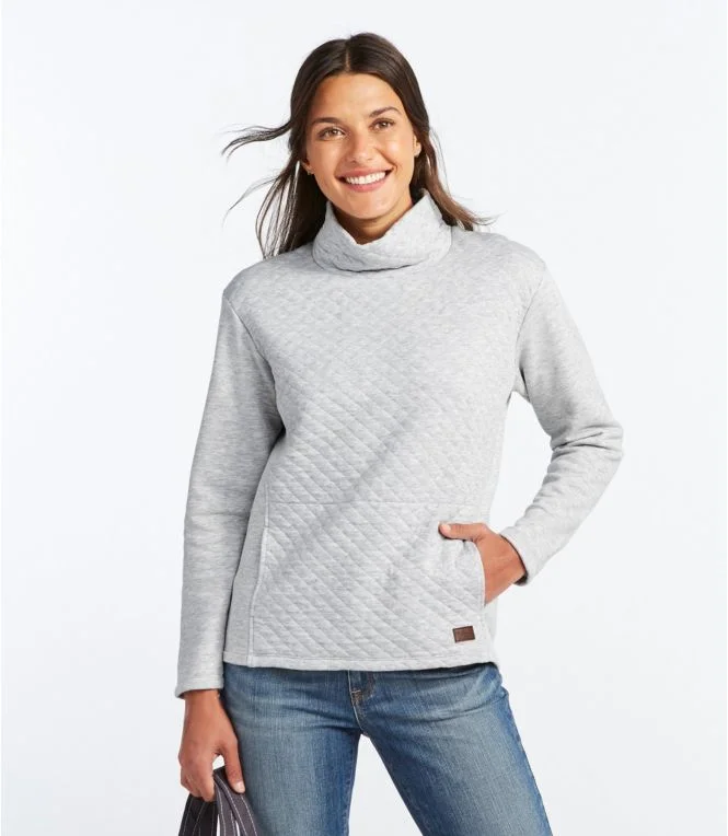 Women''s Quilted Sweatshirt Pullover, Funnelneck - Image 3