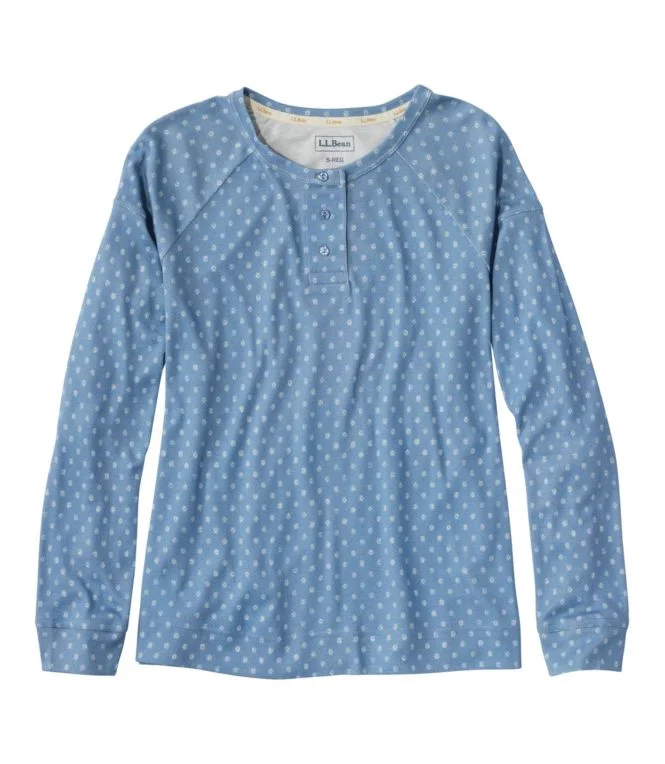 Alternative view of Women''s Restorative Sleepwear, Long-Sleeve Henley Print
